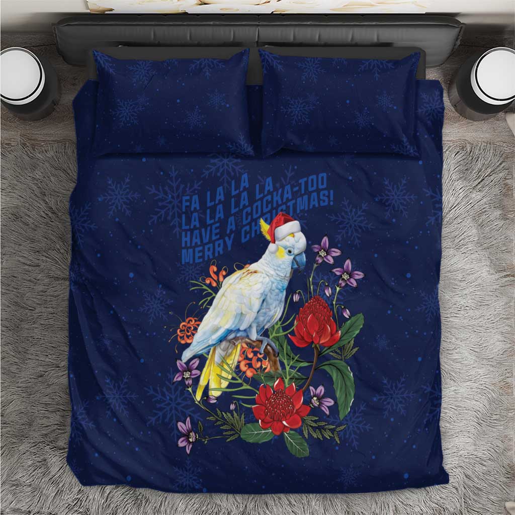Merry Cocka-mas Bedding Set Australia Christmas Blue Art - Aussie Hoodie