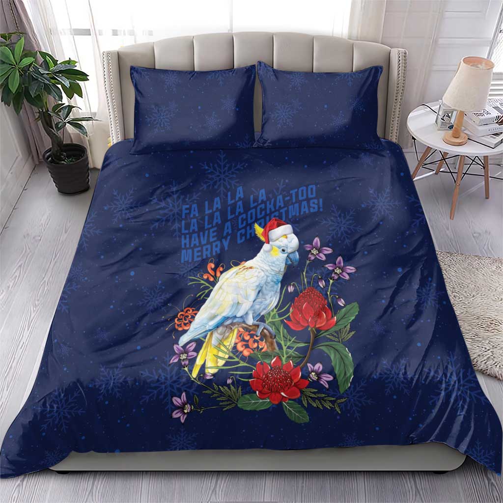 Merry Cocka-mas Bedding Set Australia Christmas Blue Art - Aussie Hoodie