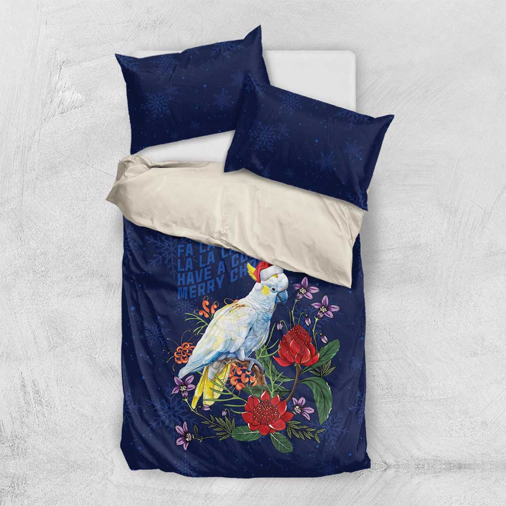Merry Cocka-mas Bedding Set Australia Christmas Blue Art - Aussie Hoodie