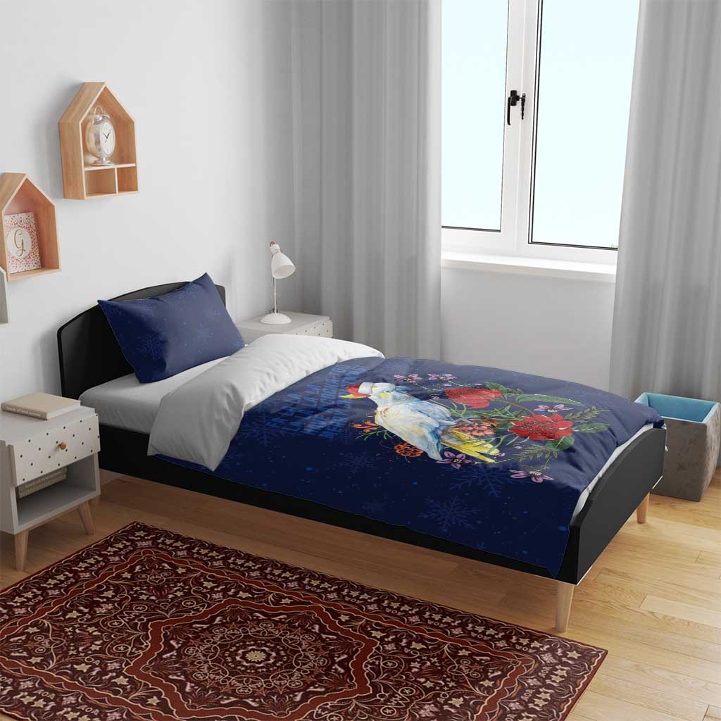 Merry Cocka-mas Bedding Set Australia Christmas Blue Art - Aussie Hoodie