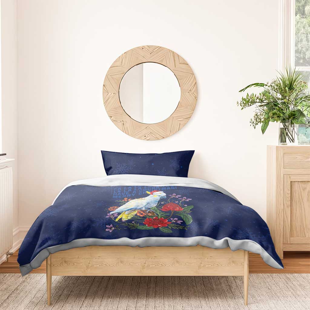 Merry Cocka-mas Bedding Set Australia Christmas Blue Art - Aussie Hoodie