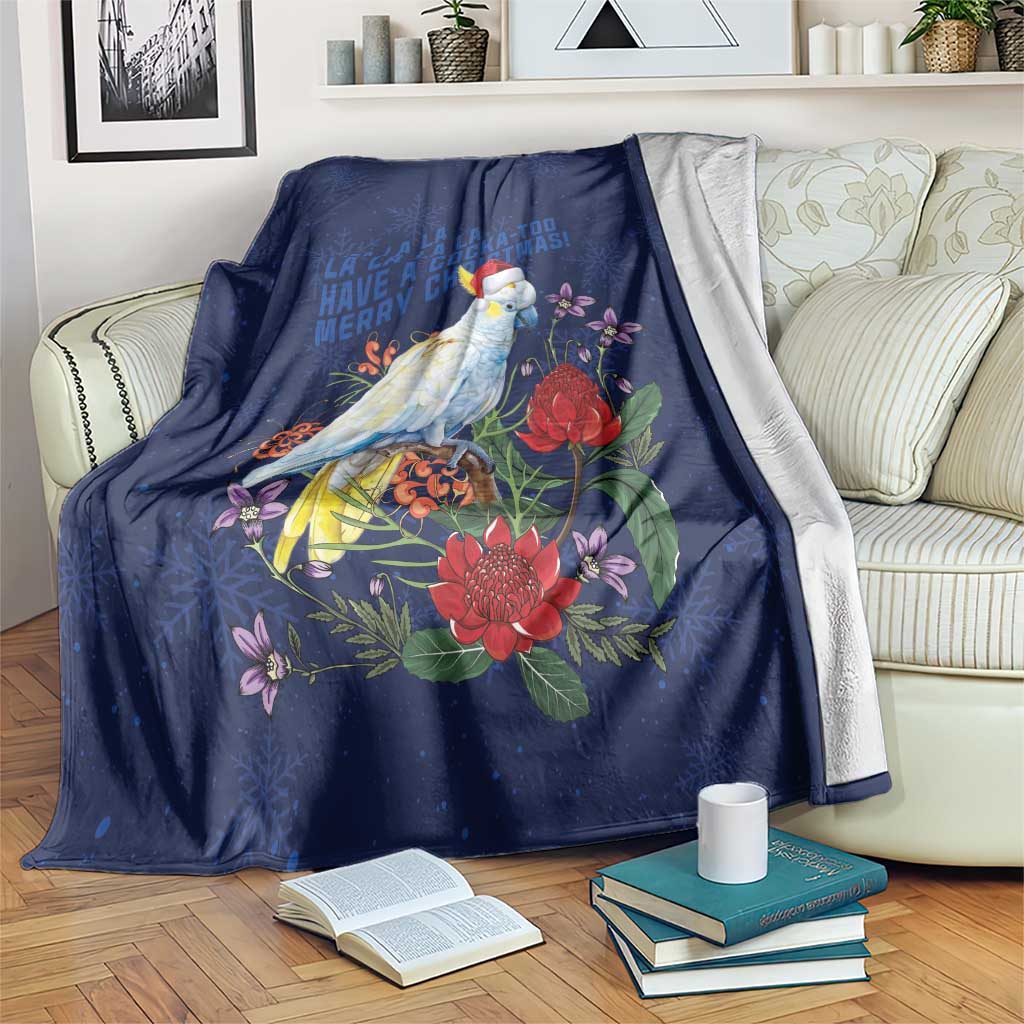 Merry Cocka-mas Blanket Australia Christmas Blue Art - Aussie Hoodie