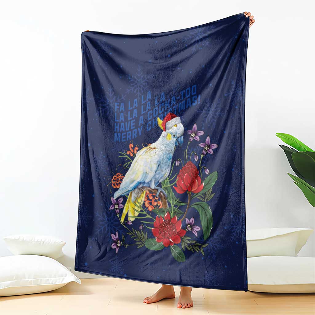 Merry Cocka-mas Blanket Australia Christmas Blue Art - Aussie Hoodie
