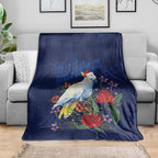 Merry Cocka-mas Blanket Australia Christmas Blue Art - Aussie Hoodie