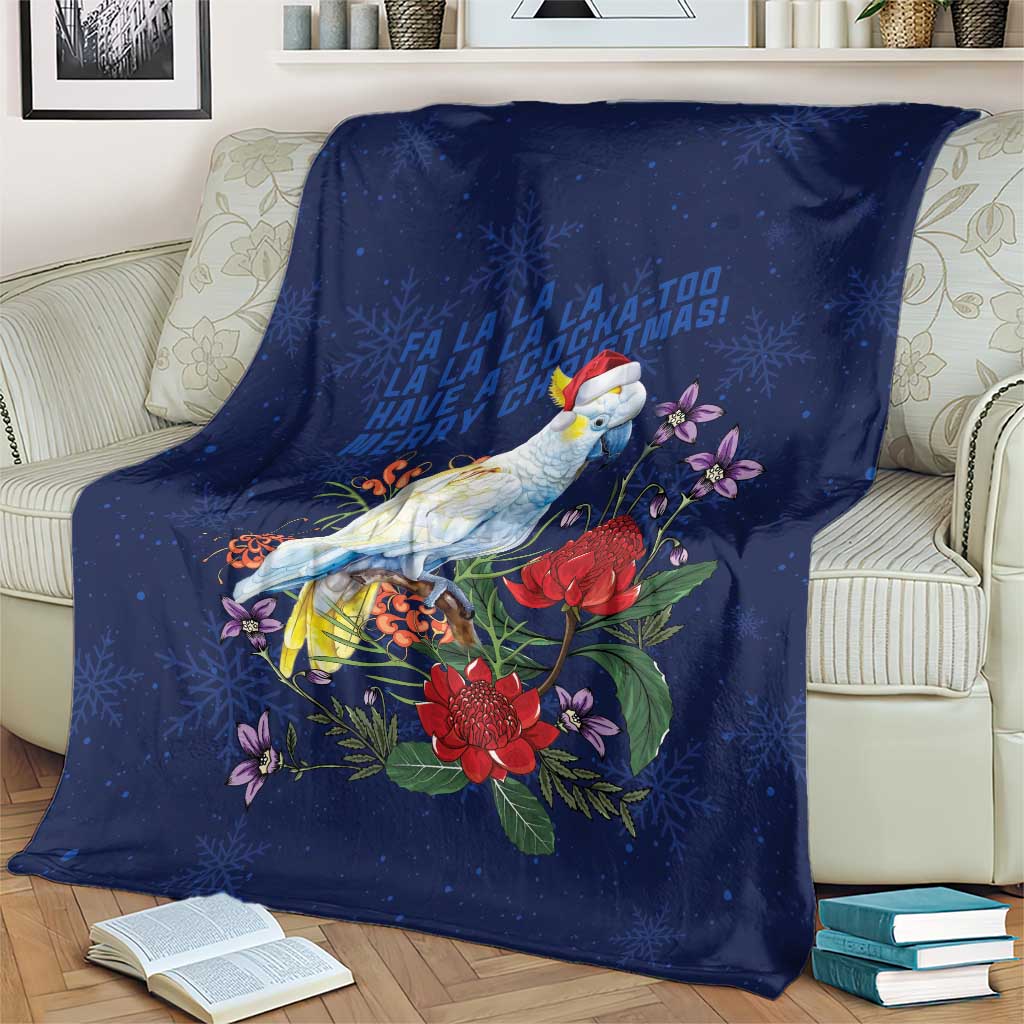 Merry Cocka-mas Blanket Australia Christmas Blue Art - Aussie Hoodie