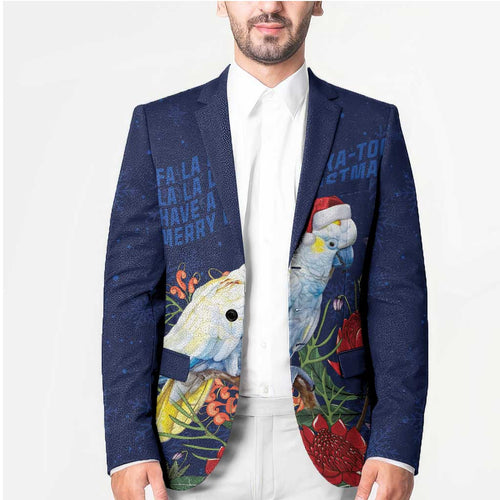 Merry Cocka-mas Blazer Australia Christmas Blue Art - Aussie Hoodie