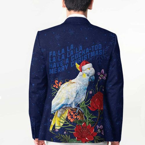 Merry Cocka-mas Blazer Australia Christmas Blue Art - Aussie Hoodie