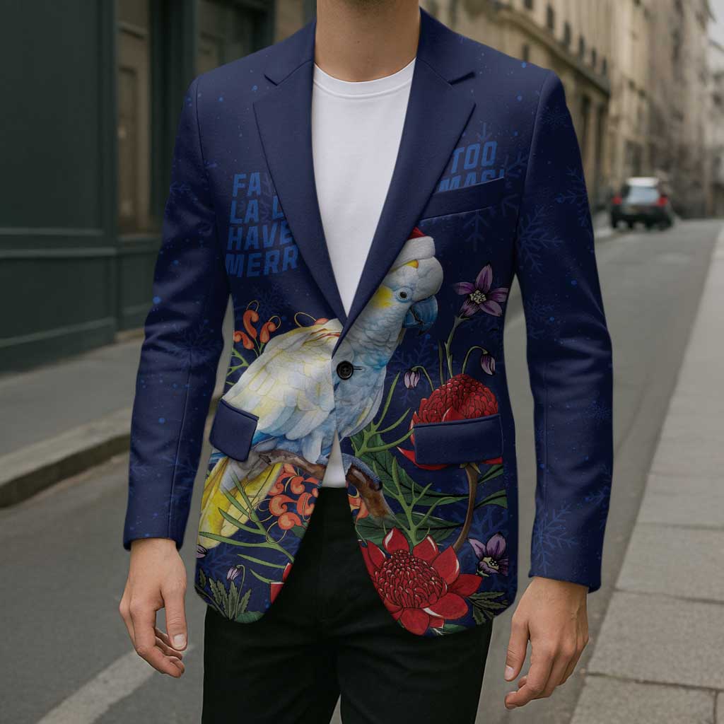 Merry Cocka-mas Blazer Australia Christmas Blue Art - Aussie Hoodie