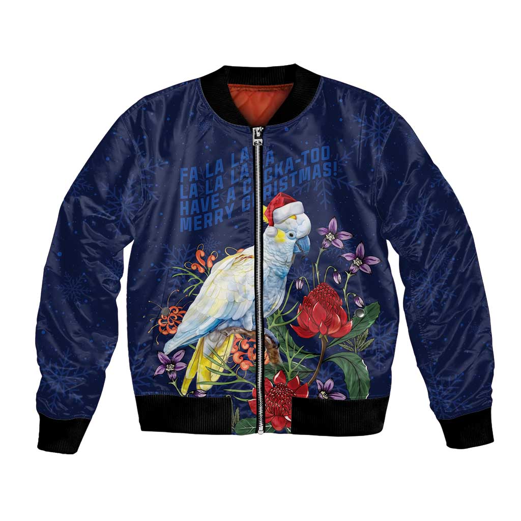 Merry Cocka-mas Bomber Jacket Australia Christmas Blue Art - Aussie Hoodie