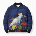 Merry Cocka-mas Bomber Puffer Jacket Australia Christmas Blue Art - Aussie Hoodie