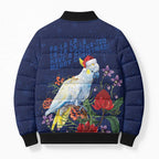 Merry Cocka-mas Bomber Puffer Jacket Australia Christmas Blue Art - Aussie Hoodie