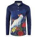 Merry Cocka-mas Button Sweatshirt Australia Christmas Blue Art - Aussie Hoodie