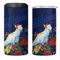 Merry Cocka-mas 4 in 1 Can Cooler Tumbler Australia Christmas Blue Art - Aussie Hoodie