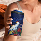 Merry Cocka-mas 4 in 1 Can Cooler Tumbler Australia Christmas Blue Art - Aussie Hoodie