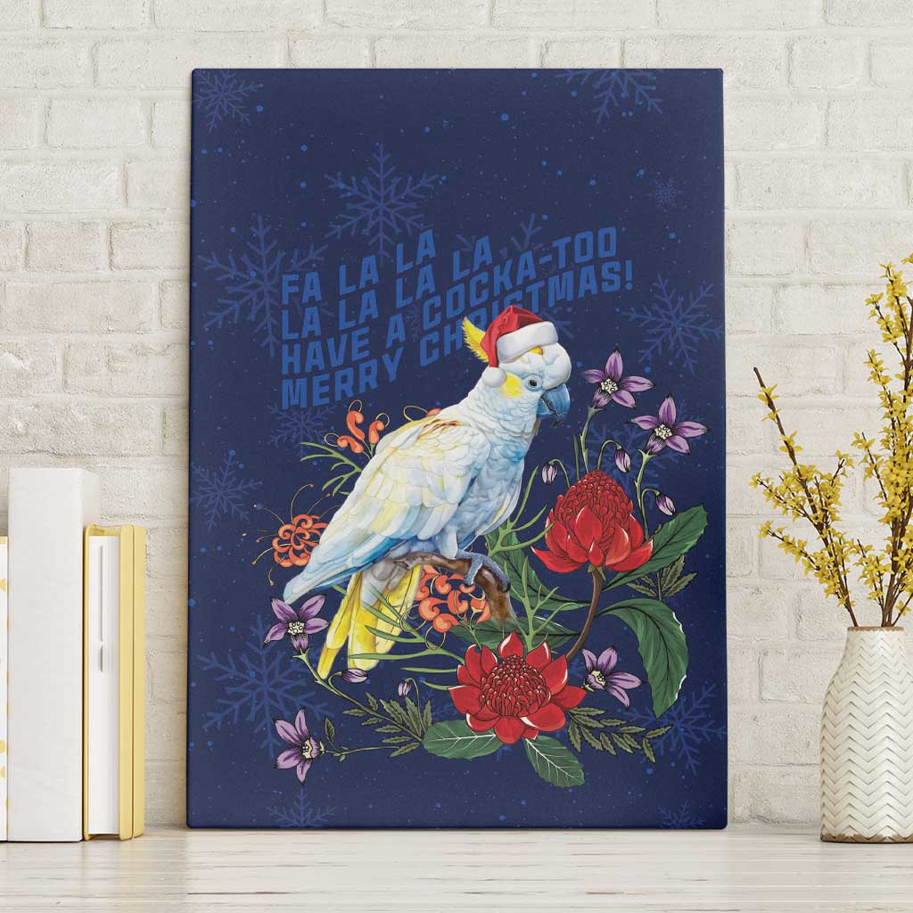 Merry Cocka-mas Canvas Wall Art Australia Christmas Blue Art - Aussie Hoodie