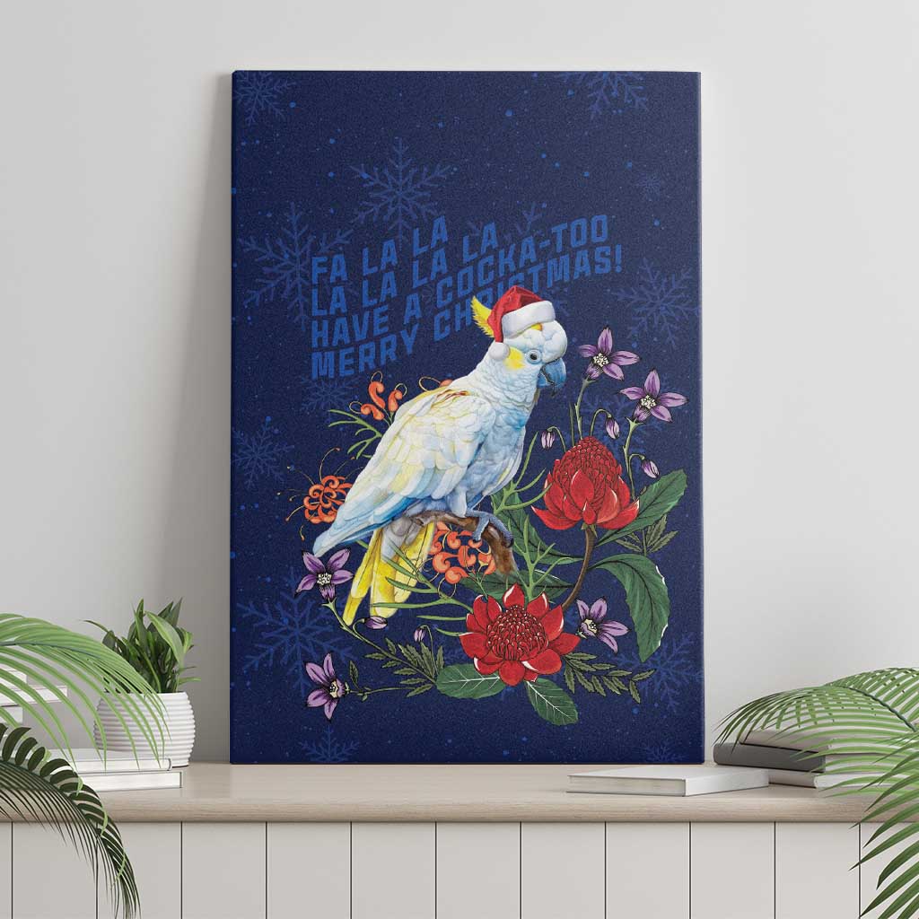 Merry Cocka-mas Canvas Wall Art Australia Christmas Blue Art - Aussie Hoodie
