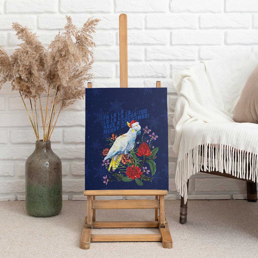 Merry Cocka-mas Canvas Wall Art Australia Christmas Blue Art - Aussie Hoodie