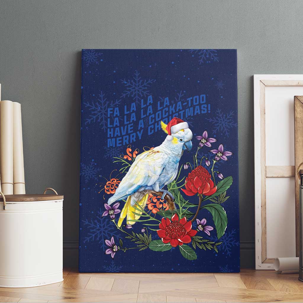 Merry Cocka-mas Canvas Wall Art Australia Christmas Blue Art - Aussie Hoodie