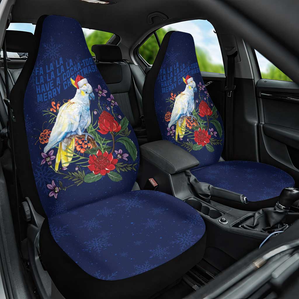 Merry Cocka-mas Car Seat Cover Australia Christmas Blue Art - Aussie Hoodie