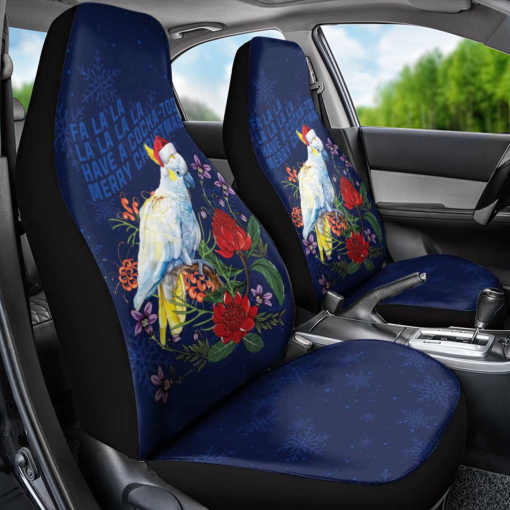 Merry Cocka-mas Car Seat Cover Australia Christmas Blue Art - Aussie Hoodie