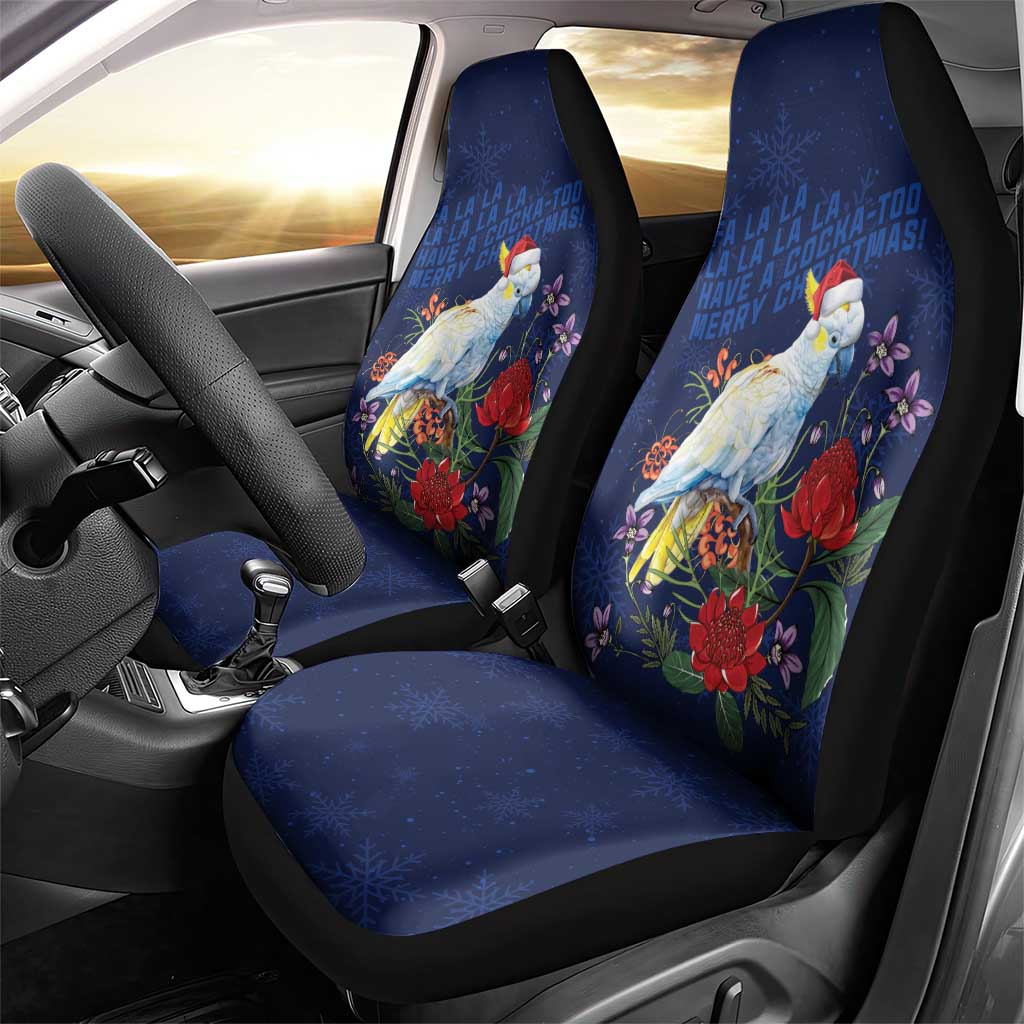 Merry Cocka-mas Car Seat Cover Australia Christmas Blue Art - Aussie Hoodie