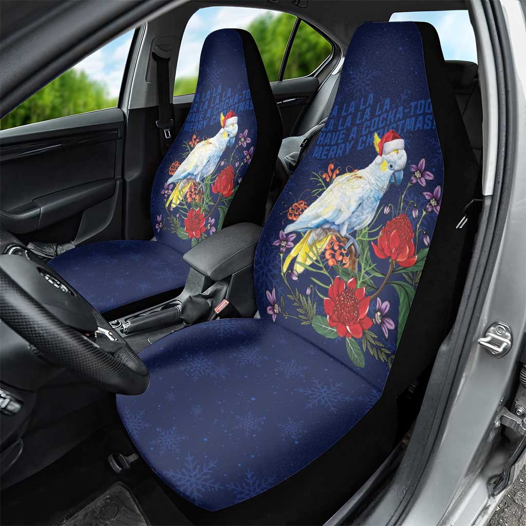 Merry Cocka-mas Car Seat Cover Australia Christmas Blue Art - Aussie Hoodie