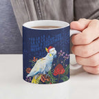 Merry Cocka-mas Ceramic Mug Australia Christmas Blue Art - Aussie Hoodie
