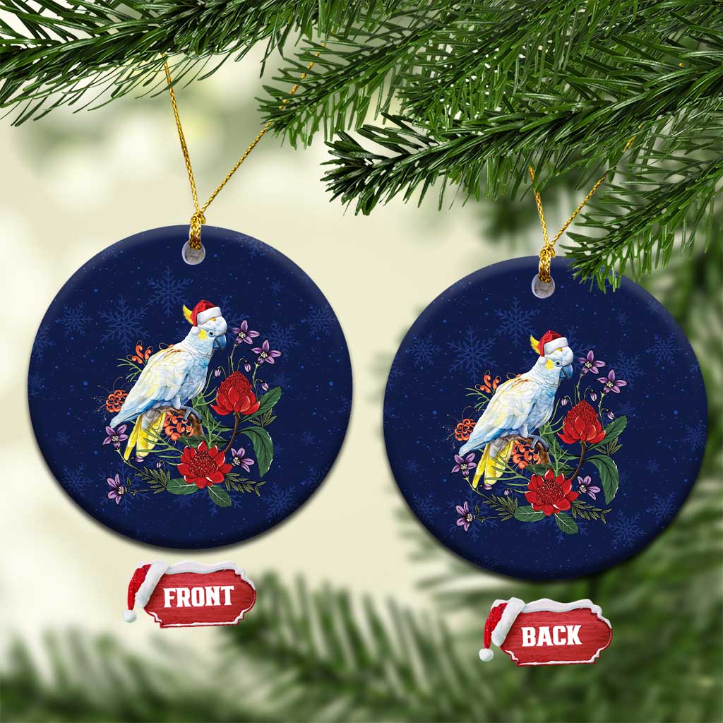 Merry Cocka-mas Ceramic Ornament Australia Christmas Blue Art - Aussie Hoodie