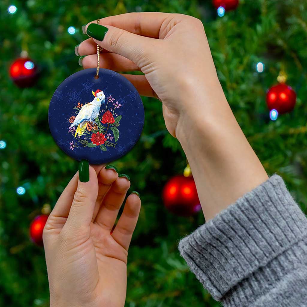 Merry Cocka-mas Ceramic Ornament Australia Christmas Blue Art - Aussie Hoodie