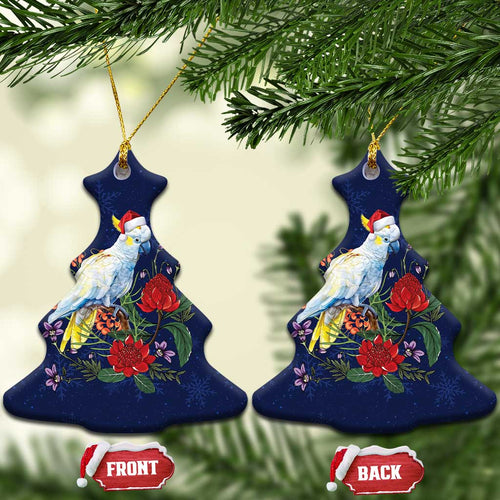 Merry Cocka-mas Ceramic Ornament Australia Christmas Blue Art - Aussie Hoodie