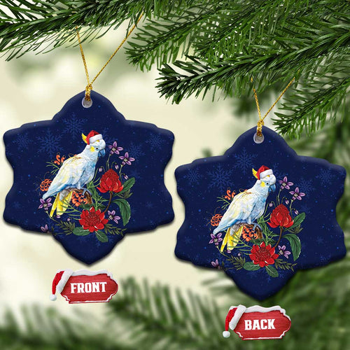 Merry Cocka-mas Ceramic Ornament Australia Christmas Blue Art - Aussie Hoodie