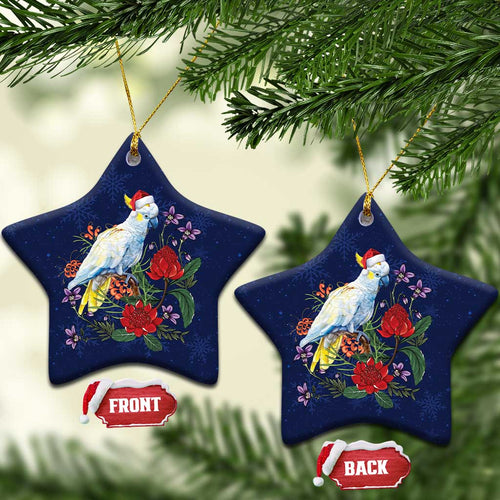 Merry Cocka-mas Ceramic Ornament Australia Christmas Blue Art - Aussie Hoodie