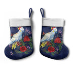 Merry Cocka-mas Christmas Stocking Australia Christmas Blue Art - Aussie Hoodie