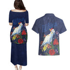 Merry Cocka-mas Couples Matching Puletasi and Hawaiian Shirt Australia Christmas Blue Art - Aussie Hoodie