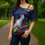 Merry Cocka-mas Cross Shoulder Shirt Australia Christmas Blue Art - Aussie Hoodie