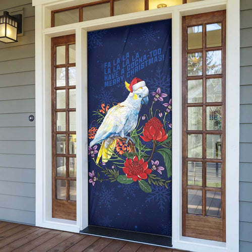 Merry Cocka-mas Door Cover Australia Christmas Blue Art - Aussie Hoodie