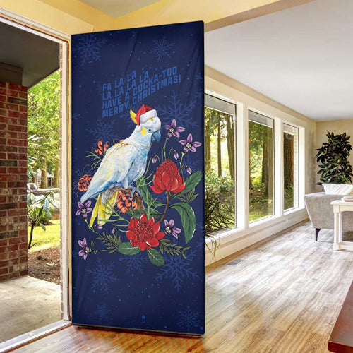 Merry Cocka-mas Door Cover Australia Christmas Blue Art - Aussie Hoodie