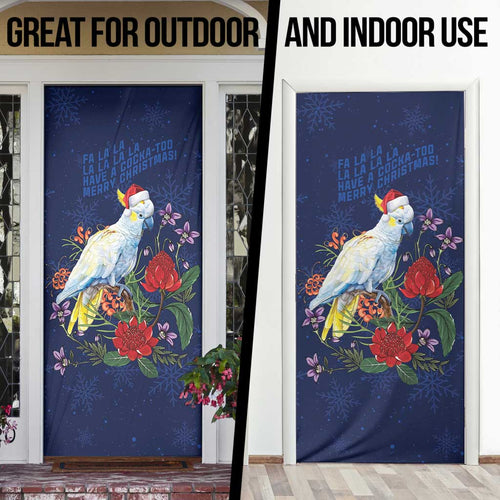 Merry Cocka-mas Door Cover Australia Christmas Blue Art - Aussie Hoodie
