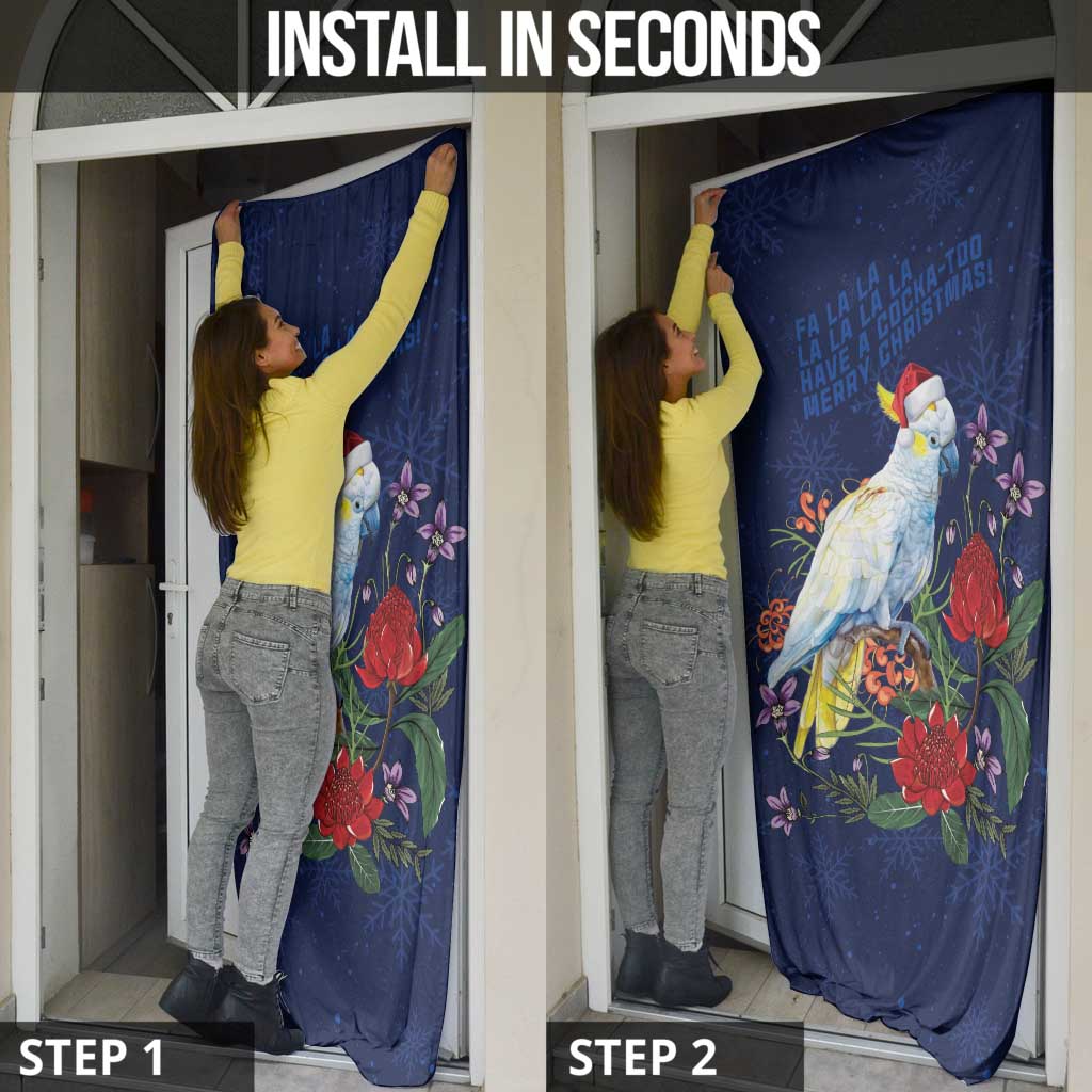 Merry Cocka-mas Door Cover Australia Christmas Blue Art - Aussie Hoodie