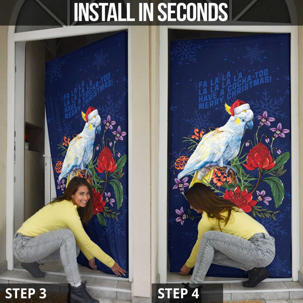 Merry Cocka-mas Door Cover Australia Christmas Blue Art - Aussie Hoodie