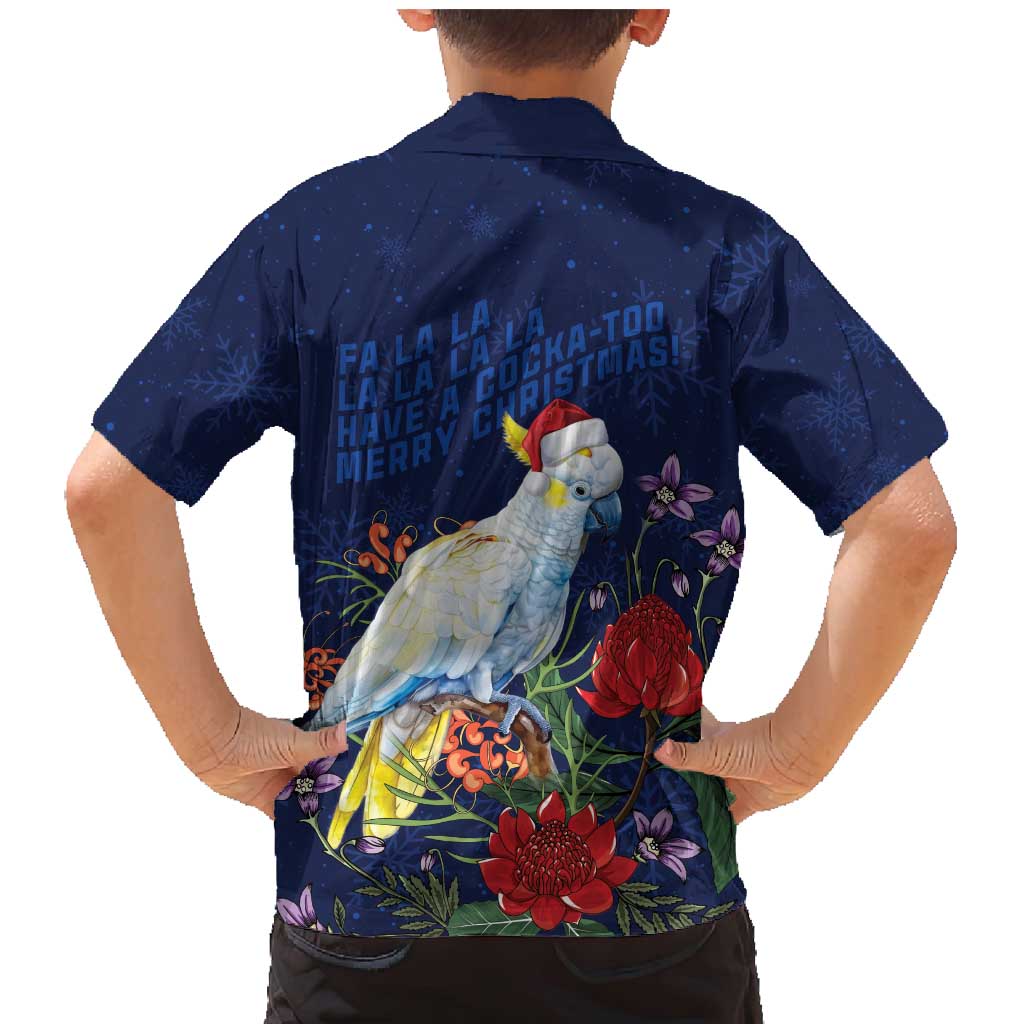 Merry Cocka-mas Family Matching Mermaid Dress and Hawaiian Shirt Australia Christmas Blue Art - Aussie Hoodie