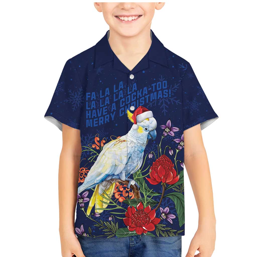 Merry Cocka-mas Family Matching Mermaid Dress and Hawaiian Shirt Australia Christmas Blue Art - Aussie Hoodie