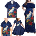 Merry Cocka-mas Family Matching Off Shoulder Maxi Dress and Hawaiian Shirt Australia Christmas Blue Art - Aussie Hoodie