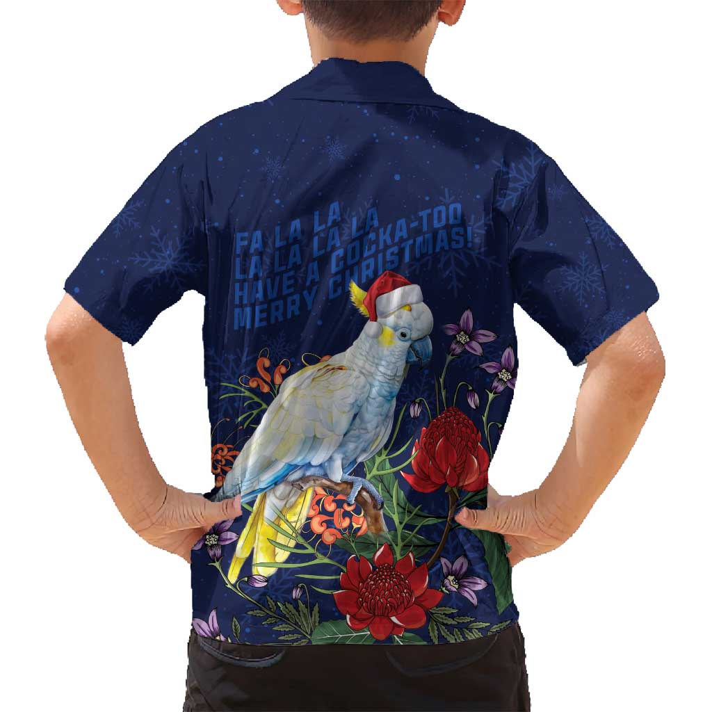 Merry Cocka-mas Family Matching Off Shoulder Maxi Dress and Hawaiian Shirt Australia Christmas Blue Art - Aussie Hoodie