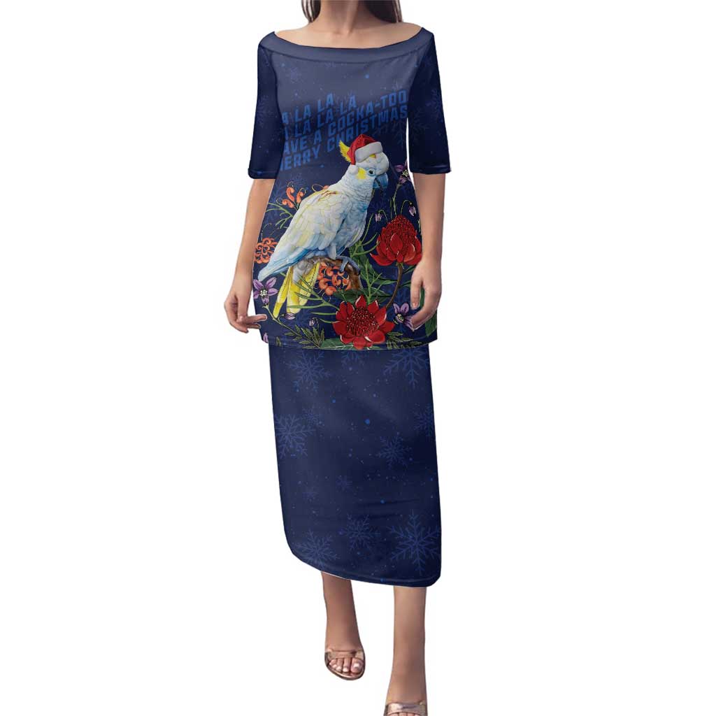 Merry Cocka-mas Family Matching Puletasi and Hawaiian Shirt Australia Christmas Blue Art - Aussie Hoodie