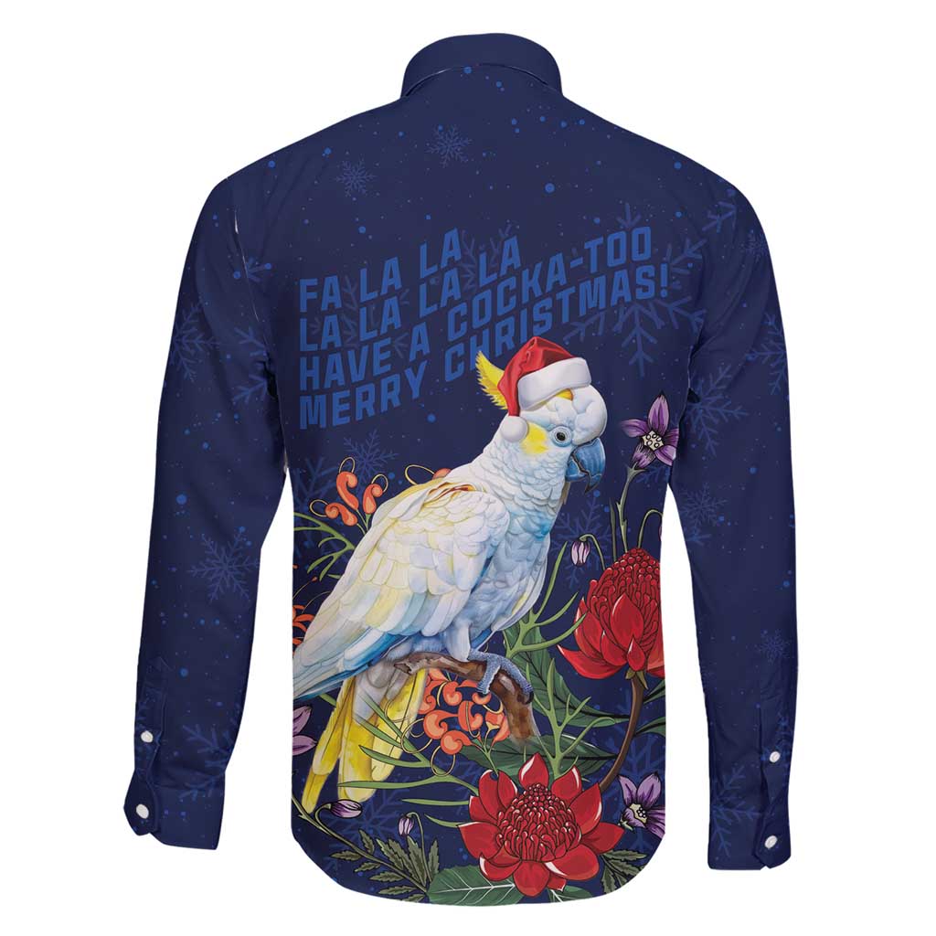 Merry Cocka-mas Family Matching Short Sleeve Bodycon Dress and Hawaiian Shirt Australia Christmas Blue Art - Aussie Hoodie