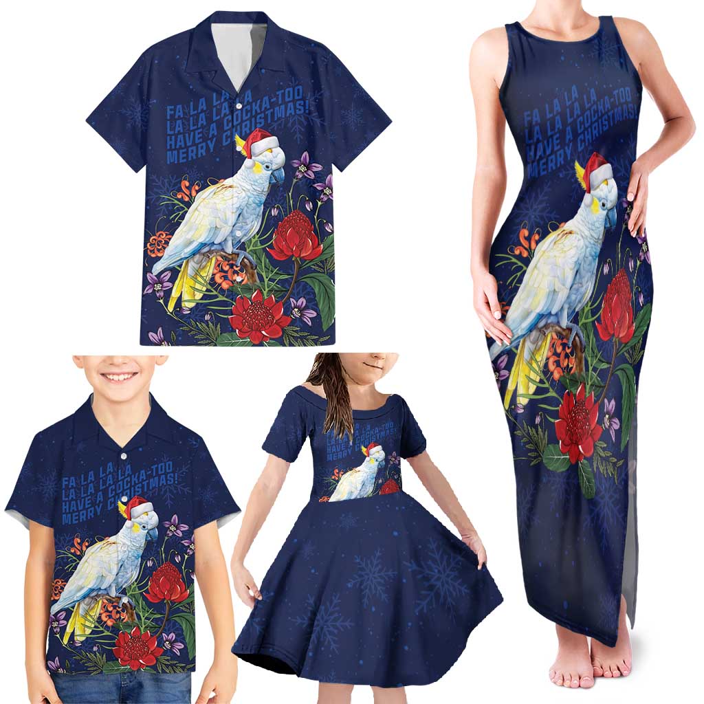 Merry Cocka-mas Family Matching Tank Maxi Dress and Hawaiian Shirt Australia Christmas Blue Art - Aussie Hoodie
