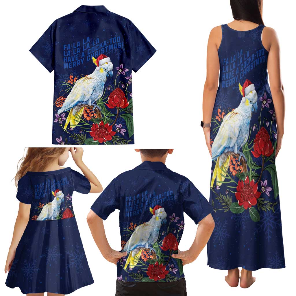 Merry Cocka-mas Family Matching Tank Maxi Dress and Hawaiian Shirt Australia Christmas Blue Art - Aussie Hoodie