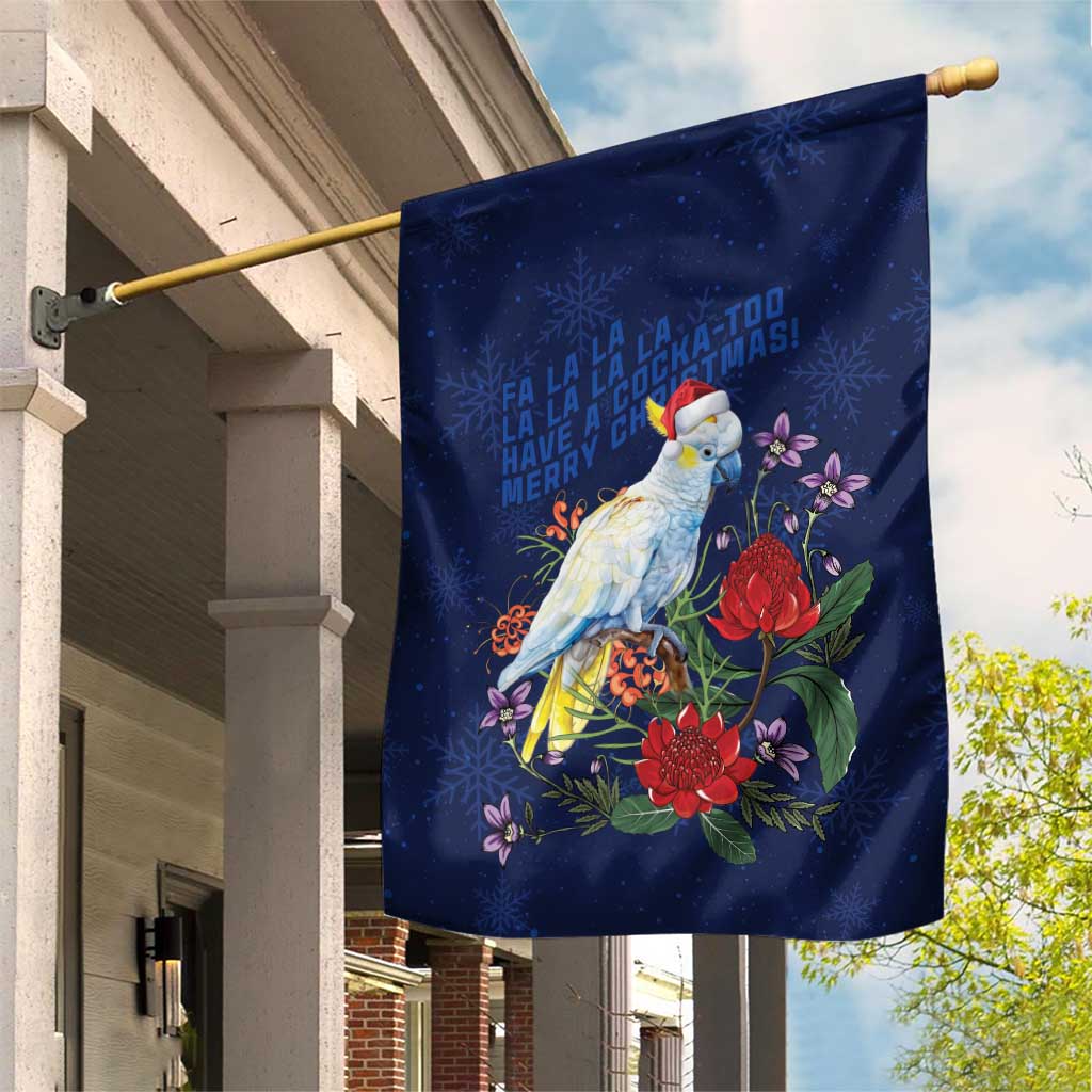 Merry Cocka-mas Garden Flag Australia Christmas Blue Art - Aussie Hoodie