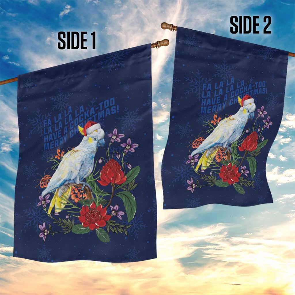 Merry Cocka-mas Garden Flag Australia Christmas Blue Art - Aussie Hoodie